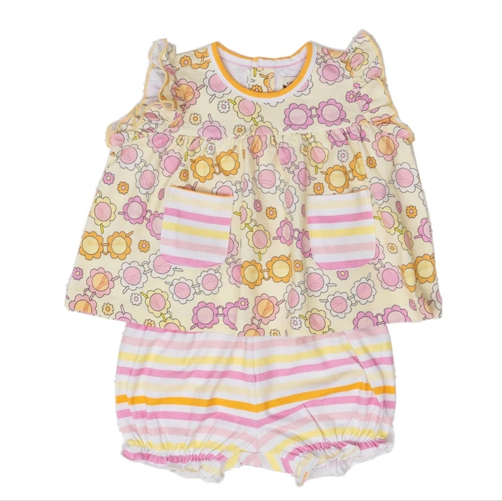 Oaks Apparel Ava Sunnies and Stripes Bloomer Set